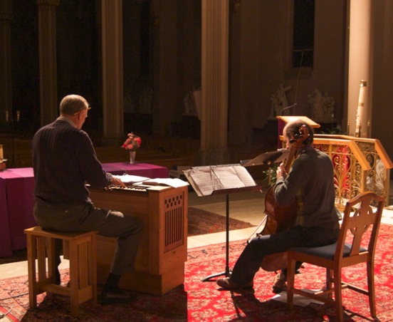 Composer Thomas F. Savoy and André Laurent O’Neil rehearse The Joseph Triptych